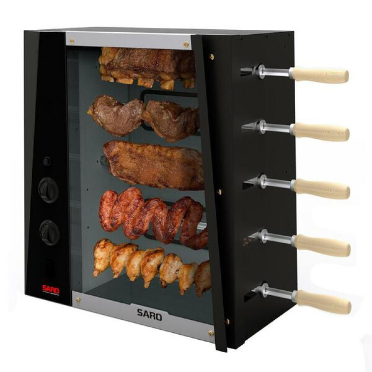 Assador A Gás 5 Espetos Rotativos Saro Chrglp